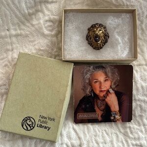 Jan Michael's artist vintage inspired NYC Library lion brooch pin